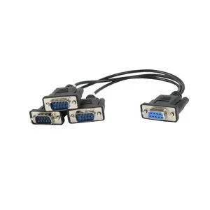 Serial DB9 Poj Niam mus rau 3 Ports DB9 Txiv neej Cable